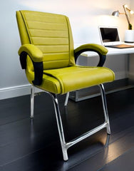 RATISON Special Director Principal Manager Office Visitor with arm Rest with Double Pipe Frame and Cushioned seat Back (2, Black, Double Pipe Frame)