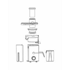 Borosil Primus Plus Juicer, 500 W, Stainless Steel Centrifugal Juicer, 1.25 L Pulp Collector, 64 mm Feed Chute, Silver