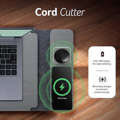 Acer ChargeMate 4-in-1 Wireless Charging Laptop Sleeve for 13" - 16" Laptops | Fast Charging Pad for Phone & Earbuds | Mousepad | Height Adjustable Flap | Magnetic Closure | Waterproof (Grey)