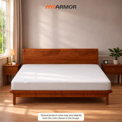 MY ARMOR Waterproof Mattress Protector King Size, 78x72, 6.5x6 feet, Double Bed Protector Sheet Cover, Breathable and Hypoallergenic Ultra Soft Fitted Terry Cotton Feel Fabric, Elastic Skirting, Grey