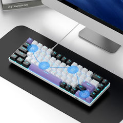 MageGee Portable 60% Mechanical Gaming Keyboard, MK-Box LED Backlit Compact 68 Keys Mini Wired Office Keyboard with Blue Switch for Windows Laptop PC Mac - Blue/White