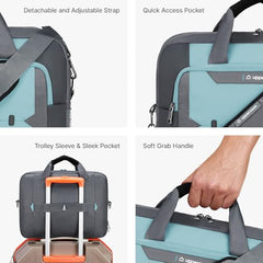 uppercase Alphatech Pro 02 Padded 15.6" Laptop & iPad Compartment Messenger Bag with Trolley Sleeve Quick Access Pockets Detachable Shoulder Strap Office Bag for Men & Women Blue - 19 L