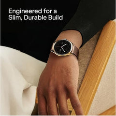 boAt Ultima Aeris 1.43" AMOLED Display, 1000 nits Brightness, Ultra Slim 8mm Metal Build, IP68, Auto HR & SpO2 Monitoring, Sleep & Stress Tracking, Stylish Smartwatch for Men & Women(Tan Brown)