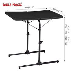 TABLE MAGIC 2.0 Double-Top Multipurpose Laptop Table Mat Finish| Height Adjustable, Foldable, Portable | Work-from-Home Lap Desk (Midnight Black)