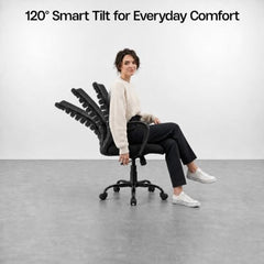 CELLBELL Desire C104 Mesh Mid Back Chair | Ergonomic Office, Study, Revolving, Computer Chair for Work from Home Heavy Duty Metal Base, Seat Height Adjustable (Black)