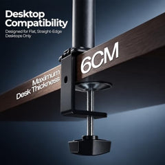 HIFFIN MS16 Monitor Stand, Gas Spring Single Monitor Arm for 32 Inch Screens, 2–10 kg Load Capacity, VESA 75x75 & 100x100 mm, Adjustable Monitor Desk Mount