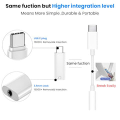 Verilux® 2 in 1 Audio Adapter USB C and Light to 3.5mm Jack Converter