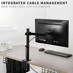 Jin Office Height Adjustable Monitor Stand Mount | Supports 13-32" Screens| 9KG Weight Capacity | Metal Black Powder Coated Single Monitors Arm Stand| Articulating Tilt and Swivel Display Desk Mount