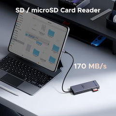 UGREEN 10Gbps USB C Hub 8 in 1 with 4K@60Hz HDMI, 170MB/s SD/TF Card Reader