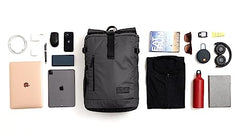 TRIPOLE Tusker Roller Top Laptop Backpack for Daily Use and Travelling | Water-repellent fabric, Anti Theft Pockets and Expandable size (Khaki)