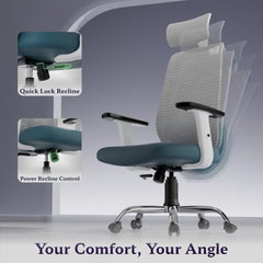 Furnivo Titan Ergonomic Office Chair for Home & Office | Adjustable Armrests | 120 Recline | Lumbar Support | Thick Cushioned Seat | Heavy-Duty Base | 3 Years Warranty (Eco Black Red)