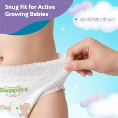 Amazon Brand - Supples Premium Baby Diaper Pants | 84 Baby Diapers | XXL | 15-25 Kg | 42 x 3 Packs | 12 Hrs Absorption | Cushiony Cotton Soft Fabric | Phthalates-Free | Triple Leak Guard