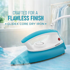 Intex Glidex Ease Dry Iron 1000W | Non-Stick Soleplate | Adjustable Temperature Control | Shock Proof Lightweight Dry Iron | Thermal Protection | Fast & Smooth Ironing for Home Use | 2 Year Warranty