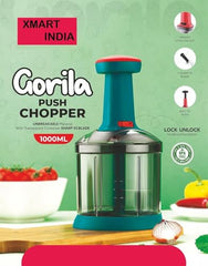 Xmart India Chopper for Kitchen Use, 900ml Push Chopper with 5 Blades, Vegetable Cutter Kitchen Accessories Items for Home Cutting Vegetables, Onion, Ginger, Garlic, Salad, Tomato, Potato (Pista)