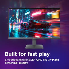 Lenovo LOQ 27Q-10 (Smartchoice) | 27" (68.5cm) QHD (2560x1440) IPS 180Hz Gaming Monitor | 0.5ms, HDR10 Compliance, AMD FreeSync, 99% sRGB, 2xHDMI 2.1 TMDS, 1xDP 1.4| Tilt | Lunar Grey | 68F3GACBIN