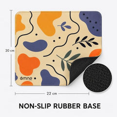 omne TECH Mousepad for Desk | Smooth Waterproof Surface, Anti-Slip Rubber Base, Durable & Comfortable Mouse Pad for Office, Laptop & Computer (Abstract Leaf Patten)
