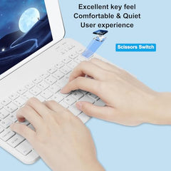 Bluetooth Keyboard and Mouse Combo Ultra-Slim Portable Rechargeable Compact Wireless Mouse Keyboard Set for Pad/iPad Pro/iPad Mini/iPad Air Mac OS,Android Windows iOS and Above(White)
