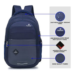 Martucci 36L Spacious Lightweight Polyester Laptop Backpack Unisex/College/School/Travel Backpack/Business Bag/Unisex Travel Backpack with Rain Cover (Compatible with upto 17 inch laptop)(Navy Blue)