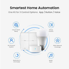 Broadlink Smart Home BLE Starter Kit - Includes 3 Bulbs, 1 Scene Switch and 1 Hub, Uses FastCon Tech, Compatible with Alexa and Google Home