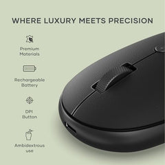 SATECHI OntheGo Bluetooth Mouse, Connect Up to 3 Devices, for Laptop, Black