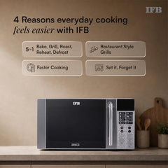 IFB 28 L Air Fry Convection Microwave with 5 in 1 Versatility Bake, Grill, Roast, Reheat, Combi-Cook Mode, Paneer/Ghee Modes, 300 Auto Cook Menus (28SC5, Silver, Auto Defrost,10 Power Levels)
