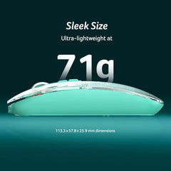 Acer Clearview Wireless Mouse, Dual Mode Bluetooth 5.2 & 2.4GHz, Rechargeable 500mAh Battery, RGB Lighting, 3200 DPI Adjustable, Silent Portable Mouse for Laptop, PC, Mac & Tablet, Blue