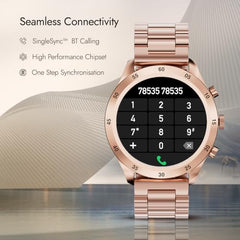 Fastrack MYND 1.93” AMOLED Display Smart Watch for Men & Women with AI Watch Faces,AI Chat,Offline Voice Commands,Curved Metallic Design,Functional Crown,BT Calling, Health Suite,100+ multisport modes