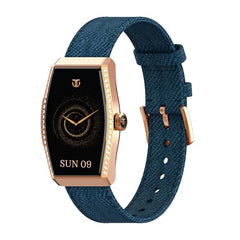 Titan Valerie Aura Smart Watch for Women with 1.47” AMOLED Display,Crystal Studded Bezzel,Luna Wellness,UV/AQI Index,Animated Watchfaces,QR Hub,Stress Monitoring,Breathe Exercise,IP68- Wine Red