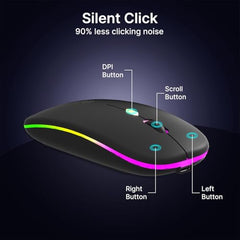 pTron Flick M12 Wired USB Mouse with 4 Buttons, 1600 DPI Optical Sensor, Precision Tracking, RGB Lights, 4 Adjustable DPI, Plug & Play Use, Ergonomic Design, for Windows OS (Black)