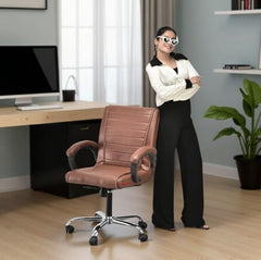 GOYALSON Ergonomic Revolving Office Home Swivel Desk Chair with Adjustable Height Smooth Moving (2, Black, Standard)
