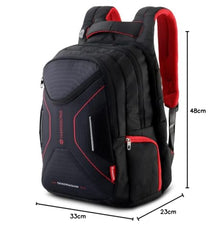 Glint Travel Laptop Backpack | 40L | Fits 15.6" Laptop | Water-Resistant Dobby Polyester | Anti-Theft Pocket, Rain Cover, Ergonomic Straps | Work, Travel & Commute (Grey & Teal)
