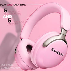 GameSir Newly Launches Echo Plus: Premium Over-Ear Wireless Bluetooth Headphones Deep Bass, Passive Noise Cancellation, Built-in Mic,5 Hours of Music & Talk Time, for Adults Men & Women (White)