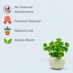 SKYGREEN Luxury Artificial Green Bonsai Tree with Stylish Decorative Pot for Modern Home, Office Desk & Shelf Decor | (BN-104)
