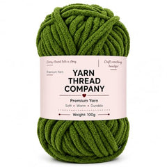 yarn thread company Wool, Plush & Cuddly, Chenille Yarn Supersoft Hand Knitting Wool Ball, (1 Ball/100 Gram Each) Ball Suitable for Craft, Babywear, Baby Blankets, (Parrot Green)