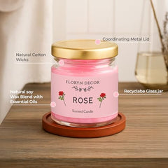 Floryn Decor Jar Scented Candles Gift Set | Scented Candle Set | Highly Fragranced Candles Pack of 6 Mini Jars