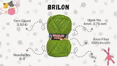Woolco Oswal Brilon Acrylic Hand Knitting Yarn Balls Pack of 4 (50g Each) -Soft Wool Yarn for Knitting, Craft, DIY Projects, Sweaters, Scarves, Multicolor Wool Thread for Home Use (Off White)