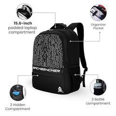 HACKER Laptop Backpack for Men & Women | Stylish Spider Printed Backpack | Durable School, College & Office Bag | Spacious Travel Backpack with Padded Laptop Compartment & Adjustable Straps
