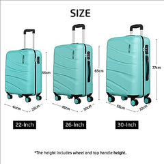 Safari 3Pc Polycarbonate Persia Set-55+65+77 Cms Small, Medium & Large Size (Cabin & Check-in) 8 Wheels Luggage/Speed_Wheel Suitcase/Trolleys (Pearl Blue)