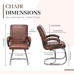 RATISON Special Director Principal Manager Office Visitor with arm Rest with Double Pipe Frame and Cushioned seat Back (2, Black, Double Pipe Frame)
