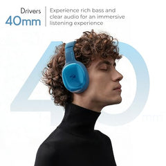 Zebronics Thunder Pro (2026 Upgrade) Wireless Headphones, BT v6.0, Up to 60h Playback, Dual Pairing, 40mm Drivers, ENC, Gaming Mode, Deep Bass, AUX & microSD, Rapid Charging (Black)