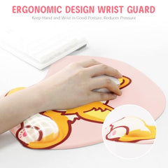 ZORBES® Mouse Pad with Wrist Support, Funny Cat Ergonomic Mouse Pad | I'm Fine Motivational Memo Design, Soft Gel Rest, Non-Slip Mouse Mat for Office Home