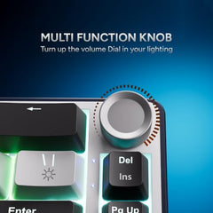 KARNAGE Sentinel 82 Wired RGB Mechanical Keyboard | 81 Keys | Aluminum Rotary Knob | 5-Pin Hot-Swap | OUTEMU Red Switches | 19 ARGB Lighting Modes | Full NKRO | Detachable USB Type-C Cable |White