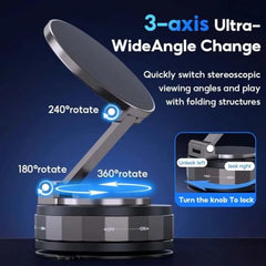 (1 Year Warranty) 360° N52 Strong Magnetic Vacuum Phone Holder, Strong Suction Mobile Mount for Car Dashboard, Windshield, Mirror & Smooth Surfaces, Hands-Free Universal Smartphone Holder - Black