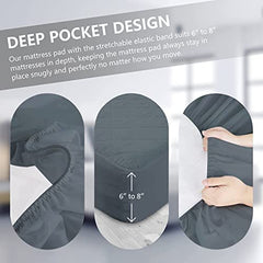 Cloth Fusion Cotton Waterproof Mattress Protector, King 78x72 in | Navy Blue,100% Cotton Top, 150 GSM Polyfill, Leakproof TPU, Hypoallergenic, Elastic Fit, Quilted Bed Cover Protector