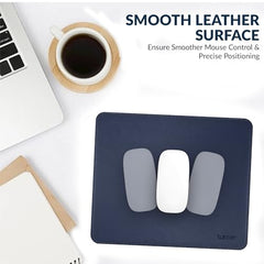 Tukzer Extended Vegan PU Leather Mouse Pad Desk mat Smooth Reversible Dual Color Splash Proof Anti Fray Stitched Edges Non-Slip Mousepad for Laptop Notebook Gaming Computer(Blue & Yellow 90CM X 45CM)