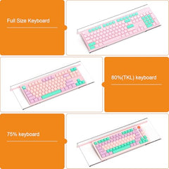 Beego Ergonomic Computer Keyboard Stand Holder Clear Acrylic Keyboard Riser Tilted Keyboard Holder Keyboard Tray with Lightpink Non-Slip Strip for Easy Typing at Home School Office Desk Accessories