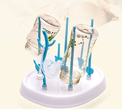 SYGA Baby Bottle Drying Rack Plastic Demountable Dustproof Branch for Baby Bottle Nipple Straw(White)