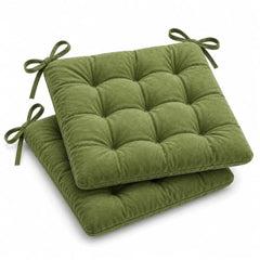 BSB HOME Chair Pad Cushion with Tie Straps,Thick Tufted Seat Cushion for Dining,Office & Wooden Chairs,Soft Comfortable Chair Seat Pad with Durable Stitching,16 x 16 Inches(41 x 41 cm)-Anthracite Grey