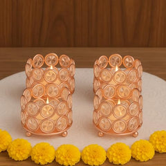 CentraLit Tealight Candle Holder Votives Bowl Iron Artware for Home Decoration, Christams Diya Diwali Decoration Lights Centerpieces for Wedding Home Party Table Decor (Gold (Pack of 10))
