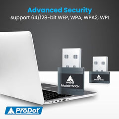 Prodot USB WiFi Adapter I 150 Mbps 2.4GHz I Nano Size WiFi Dongle I Driver Free Wireless Network Adapter for Desktop PC Laptop, Support Windows 11, 10, 8.1, 8, 7, XP, Pack of 02